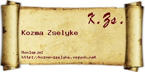 Kozma Zselyke névjegykártya
